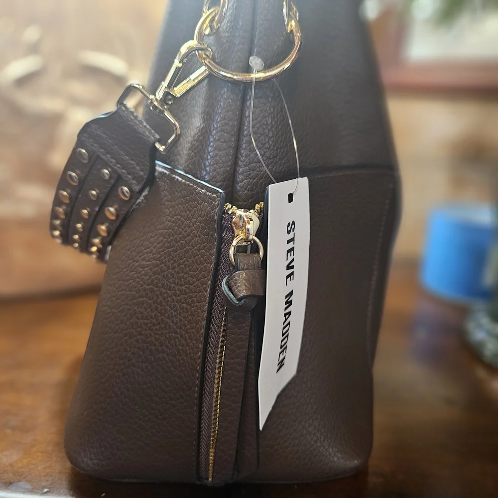 Steve Madden Brown Leather Hobo Bag
